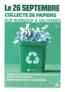 Collecte de papiers, le 26 septembre 2025
