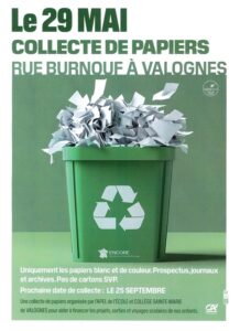 Collecte de papiers le 29 mai 2026